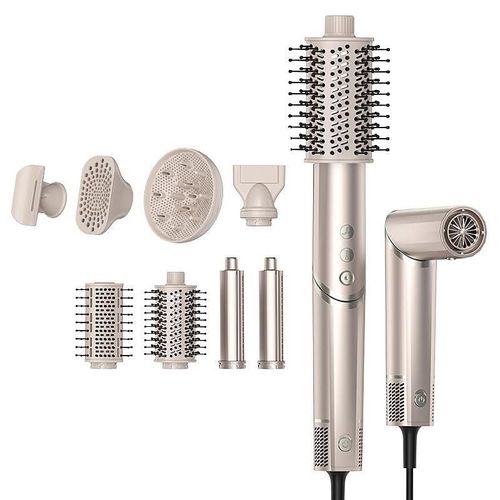 Cepillo Secador de Pelo 5 en 1, Cepillo Alisador Pelo Multifunción, Rizador Automático, para Secado Rápido, Rizado, Alisado, Pei