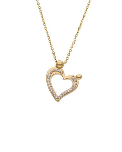 DIJE EN ORO AMARILLO 14K CON CADENA C/ZIRCONIA COR.MAMA/NINO