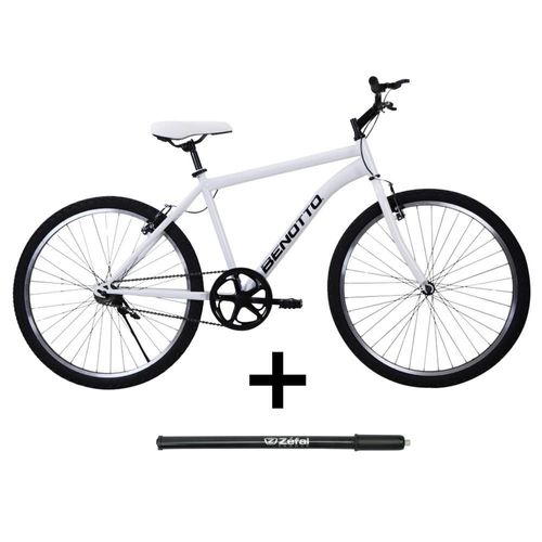 Combo bicicleta benotto pmo r26 blanca con bomba de aire