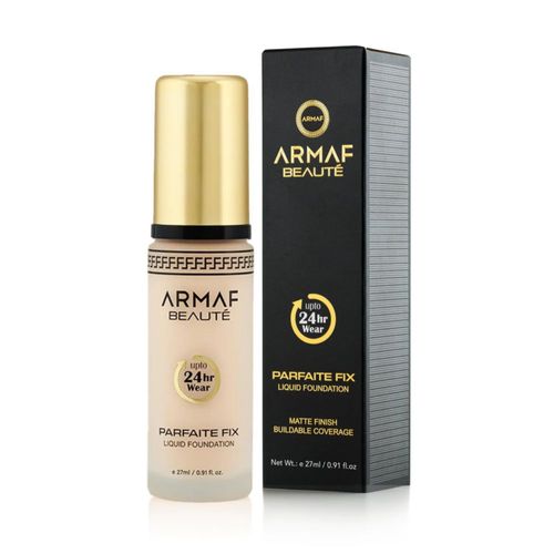 ARMAF BEAUTÉ Parfaite Fix Liquid Foundation 01 Fair - Base Líquida con Cobertura completa y Acabado  Mate 24h Duración