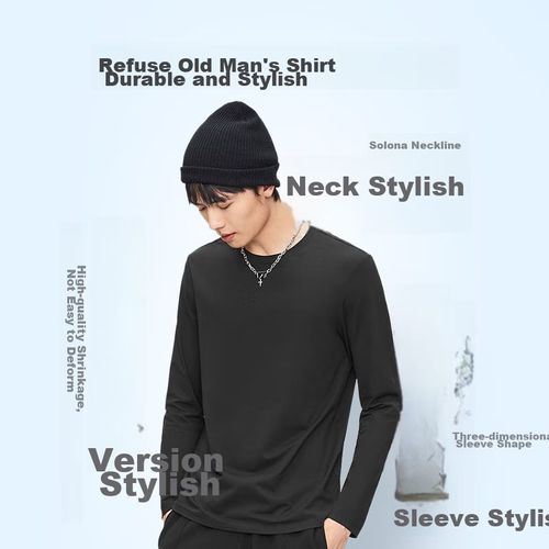 Playera Manga Larga Negro Para Hombre