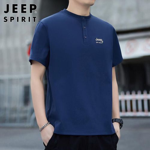 Playera Polo Jeep Spirit Azul Para Hombre