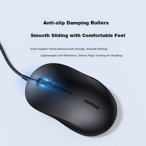 Ratón Con Cable Ugreen Usb Silencioso 1600 Dpi Para Oficina
