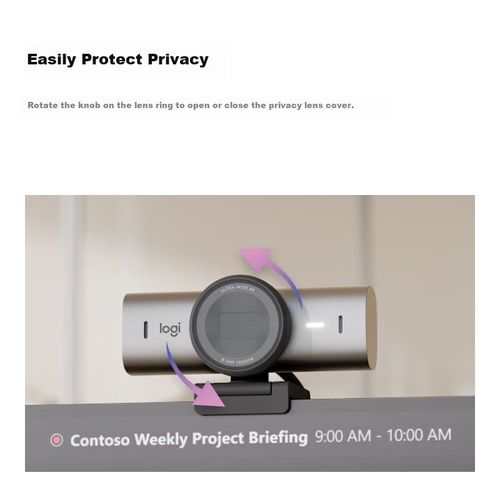 Cámara Web Logitech Mx Brio 705 4K Con Micrófono Y Tapa De Privacidad