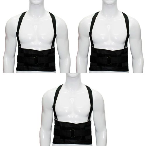 Pack 3 fajas lumbar con tirantes talla g maple safe