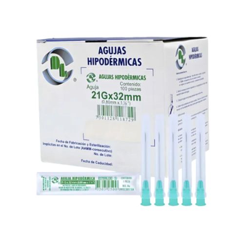 KIT 2 AGUJAS HIPODERMICAS CALIBRE 21 G X 32 MM