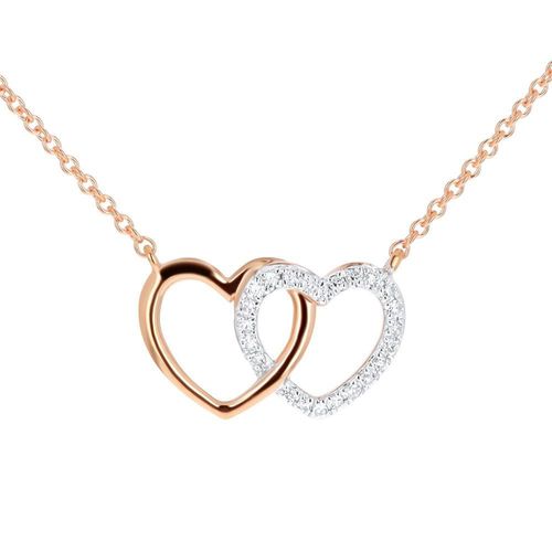 Gargantilla Corazones Oro Rosa 10K Con 6Pts Diamante ASP10K-6-G