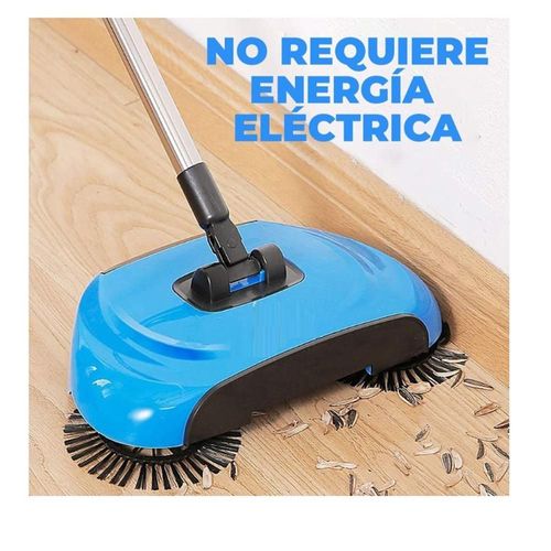 Escoba Barredora Recogedor Manual 3en 1 Azul