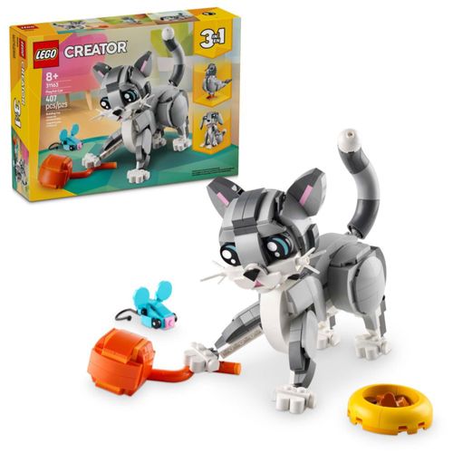LEGO Creator - Juguete 3 en 1 para gatos - Juguete de construcción con 3 opciones de construcción: gato, perro o paloma - Regalo