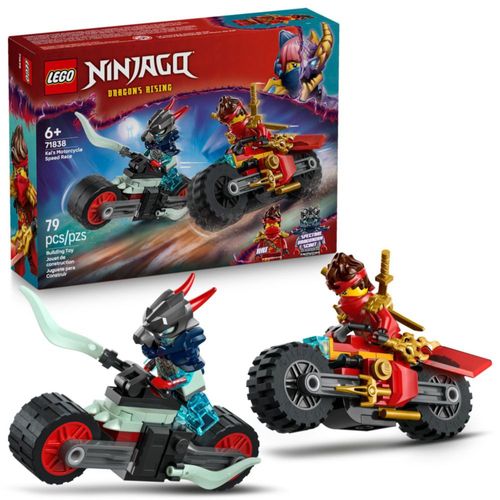 LEGO NINJAGO: Carrera de Motos de Kai, juguete de construcción para niños - Juego de simulación de moto con 2 minifiguras - Bloq