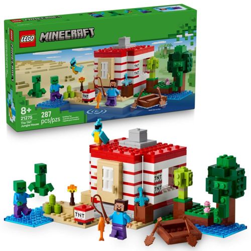 LEGO Minecraft: La Casa de la Jungla TNT, juguete infantil para juegos de simulación - Juguete coleccionable de Minecraft - Set