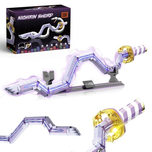 Juegos de construcción de espadas Jorumo para adultos, bloque de construcción de espada Iguro Obanai de 86 cm con soporte, jugue