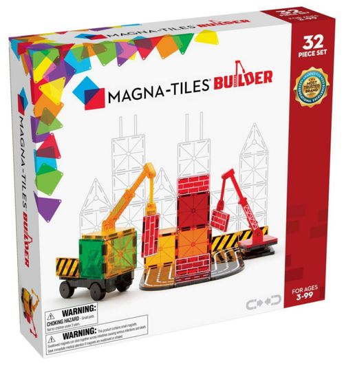 Juego de construcción magnético MAGNA-TILES Builder de 32 piezas, la marca ORIGINAL de construcción magnética