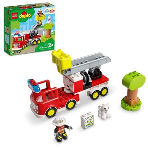LEGO DUPLO Camión de Bomberos de Ciudad 10969, set de construcción para niños pequeños, preescolares y niñas de 2 a 5 años (21 p