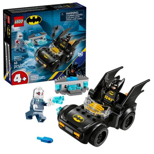 LEGO DC Batman y Batimóvil vs. Mr. Freeze - Juguete de superhéroe Batman para niños en edad preescolar, niños y niñas, a partir