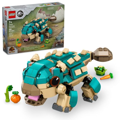 LEGO Jurassic World Baby Bumpy: Dinosaurio Ankylosaurus de juguete para fans del Campamento Cretácico y niños mayores de 7 años.