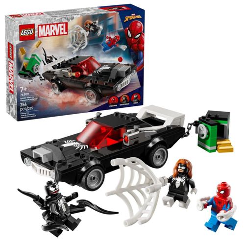 LEGO Marvel Spider-Man vs. Venom Muscle Car - Set de construcción para niños y niñas, a partir de 7 años - Con minifiguras de Sp