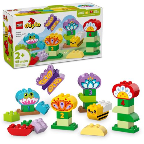 LEGO DUPLO Town - Juego de construcción con jardín creativo y flores - Juguete educativo de flores para niños y niñas a partir d