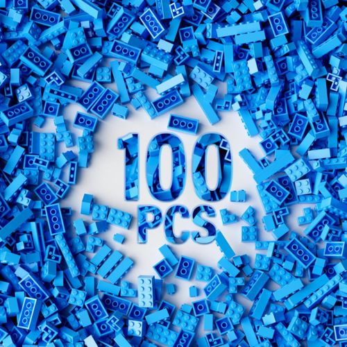 Bloques de construcción clásicos de 100 piezas, compatibles con piezas Lego (color: azul cielo)