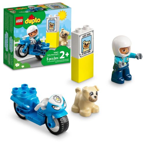 LEGO DUPLO Town Rescue Police Motorcycle 10967 Juguete para bebés, niños y niñas a partir de 2 años, con figura de policía y per
