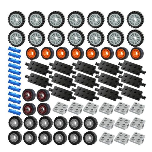 Juego de ruedas y ejes, 118 piezas para coches urbanos, piezas clásicas para camiones, accesorios, bloques de construcción, jugu