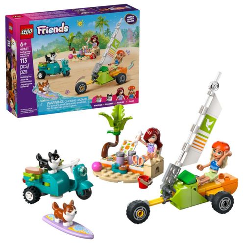 LEGO Friends: Aventura de perros surferos y patinete - Set de construcción y juego de simulación para niñas y niños, a partir de