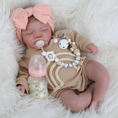 Muñecas bebé renacidas realistas de 20 pulgadas, con cuerpo de tela suave y juguete para alimentar, para niños mayores de 3 años