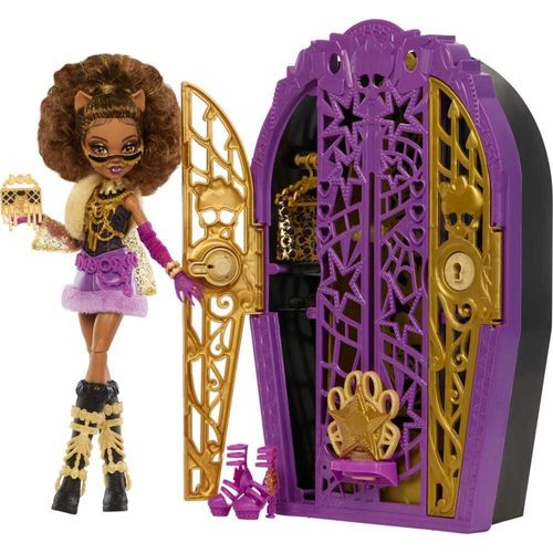 Set de muñeca y accesorios Monster High Skulltimate Secrets, Clawdeen Wolf de Hauntlywood Mysteries con armario revelador y más