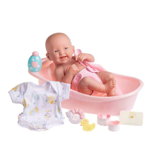 Set de regalo de lujo de 8 piezas para bañera | JC Toys - La Newborn | Muñeca recién nacida de vinilo realista de 35 cm con acce