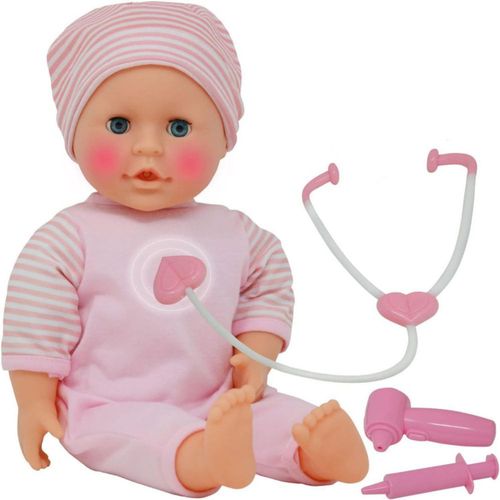Muñeca bebé parlante interactiva de doctora para niños: muñeca de 35 cm con luces, efectos de sonido y accesorios para simular c