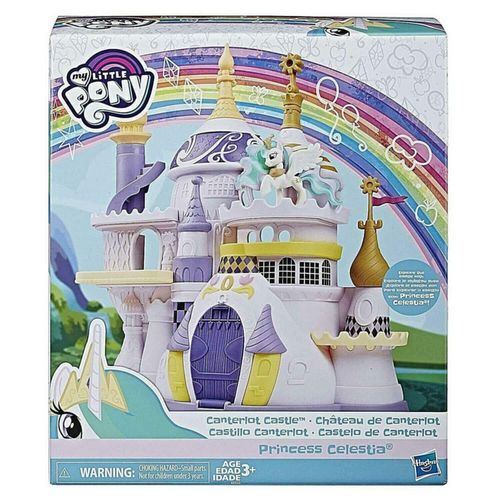 Juego de castillo de Canterlot de My Little Pony con figura y accesorio de la Princesa Celestia