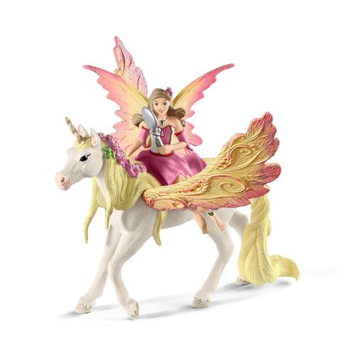 Schleich Bayala, Unicornio de Hada de Juguete para Niñas y Niños, Muñeca Hada Feya con Unicornio Pegaso de Juguete, Edades 5+