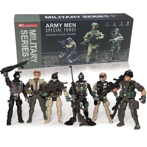 MQSTARSRISE Figuras de acción de soldados del ejército, juguetes para niños, juego militar con armas y accesorios, juguete milit