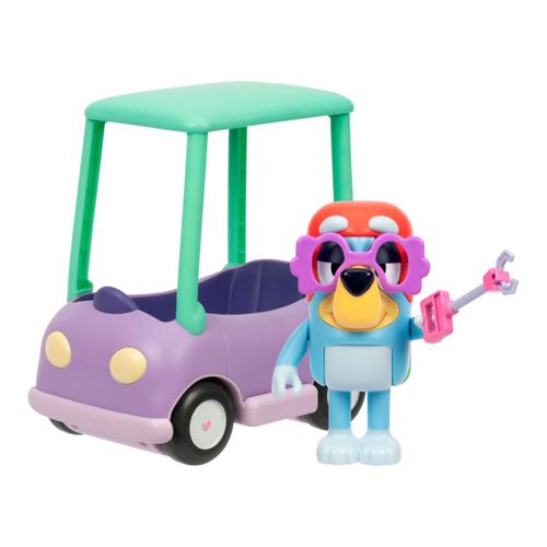 Juego de coche Bluey Grannies Coupé Chat Mates, juguete infantil Talking Janet con manta extraíble, gafas y figuras interactivas