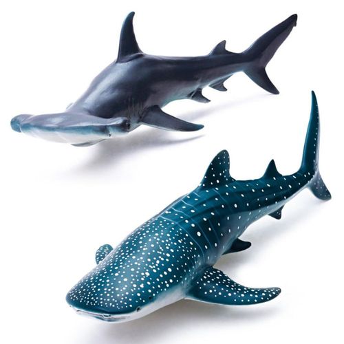Juguetes de tiburón ballena y tiburón martillo Gemini&Genius para niños, figuras de acción de animales marinos, modelo oceánico,