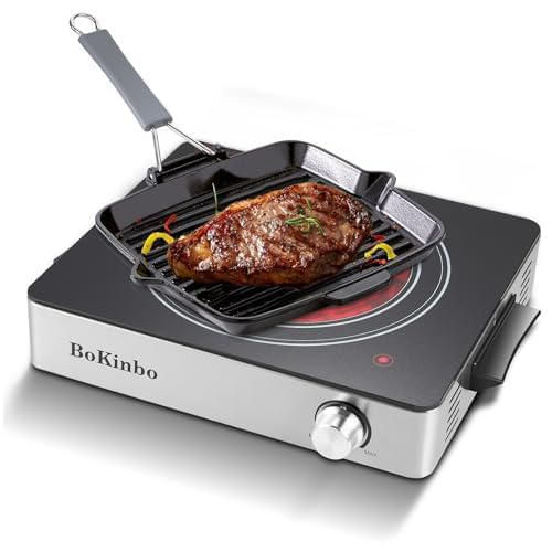 Quemador infrarrojo simple, estufa eléctrica de 1800 W, estufa eléctrica portátil de tamaño compacto, quemadores para cocinar, p