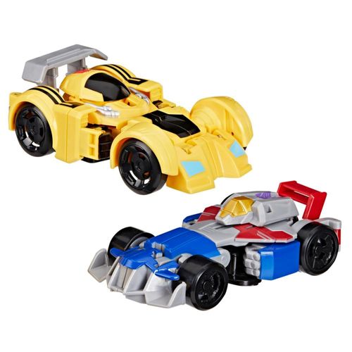 Transformers Bumblebee y Starscream Bot Racers, fáciles de transformar de juguetes robot a juguetes de coche, figuras de acción