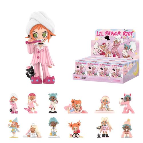 Figuras de caja ciega POP MART Lil Peach Riot Sleepover Series, figuras de acción de diseño aleatorio, juguetes coleccionables,