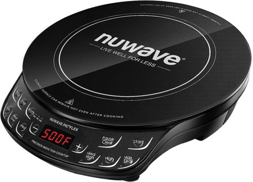 Placa de inducción de precisión Nuwave Flex, vidrio cerámico irrompible de 26 cm, serpentín de 16,5 cm, 45 temperaturas de 38 °C