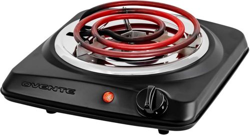 OVENTE - Estufa eléctrica de encimera de un solo quemador, 1000 W, placa calefactora de acero inoxidable de 15 cm, control de te