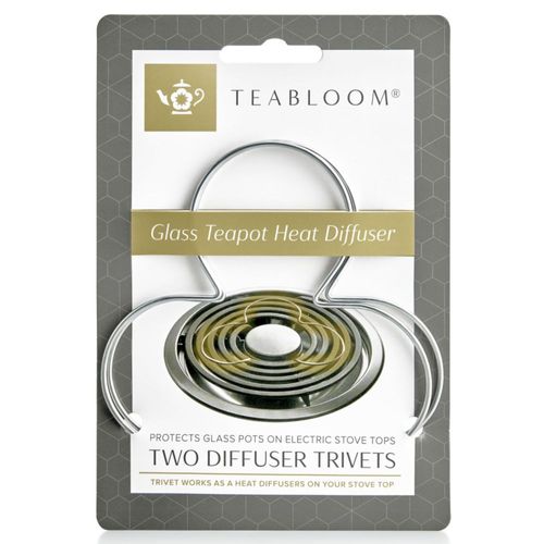 Difusor de calor Teabloom: protege teteras y cafeteras de vidrio en estufas eléctricas (paquete de 2)