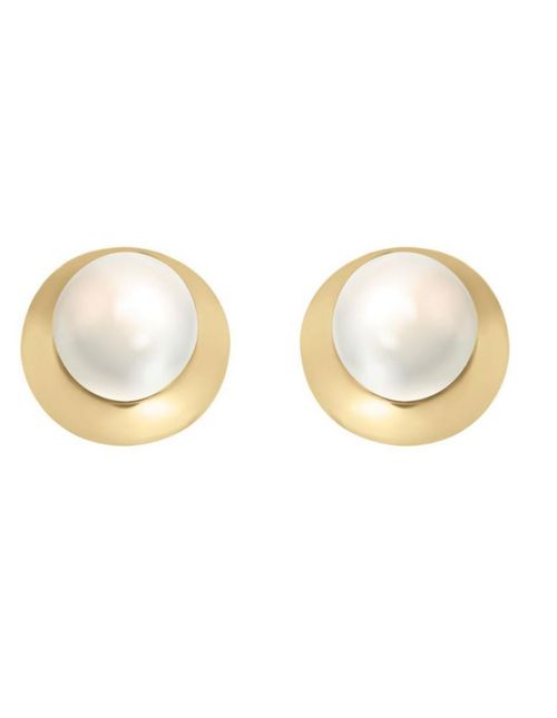 Broqueles Oro 14k Con Perlas CRISTAL JOYAS YOLJ-08