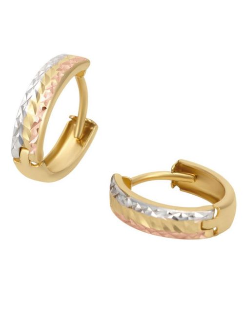 Huggies Oro Florentino 14k CRISTAL JOYAS ARPHU490115TC