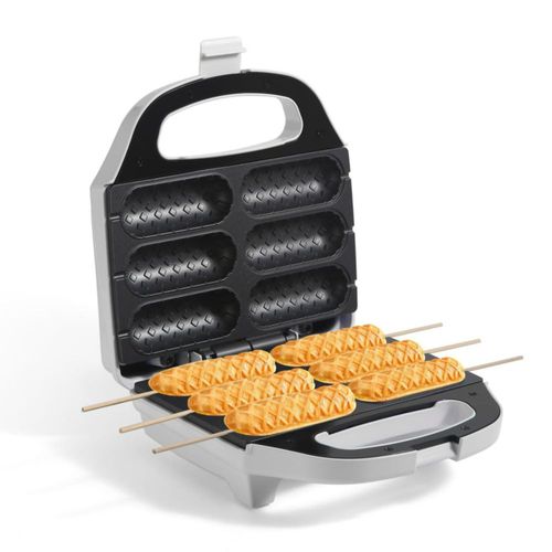 Máquina para hacer wafles de salchichas, máquina para hacer wafles de salchichas con placa antiadherente, tostadora para hacer 6