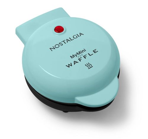 Máquina para hacer wafles eléctrica personal Nostalgia MyMini, superficie de cocción de 5 pulgadas, papas hash brown, tostadas f