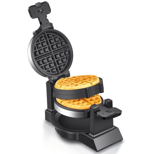 Máquina para hacer wafles belgas Yabano: waflera giratoria profesional con tecnología de doble giro, placas antiadherentes, band