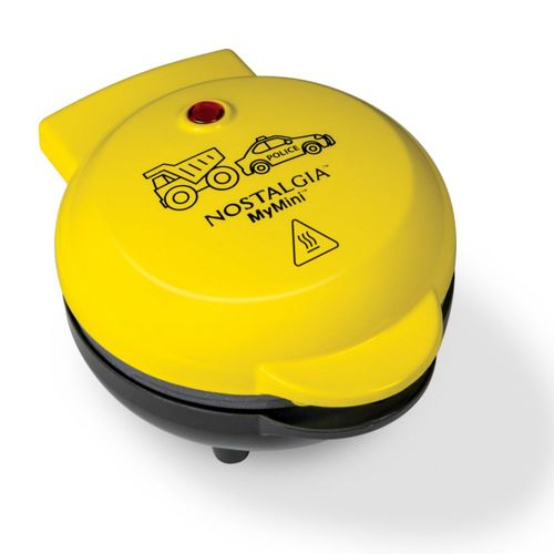Nostalgia MyMini - Waflera eléctrica con forma de coche y camión, plancha antiadherente de 12,7 cm para waffles, papas hash brow