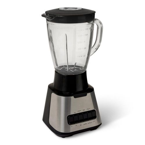 Licuadora de encimera Amazon Basics de 6 tazas (1,5 l), con 6 funciones preprogramadas: pulsación, triturador de hielo, cuchilla