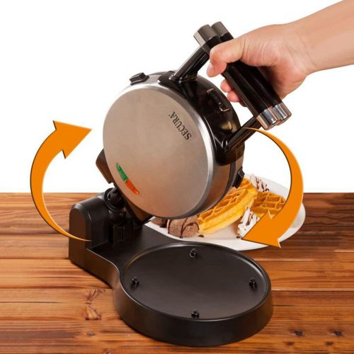Máquina automática para hacer wafles belgas antiadherentes con rotación de 360 ​​grados y placas extraíbles Secura Upgrade, 43 c