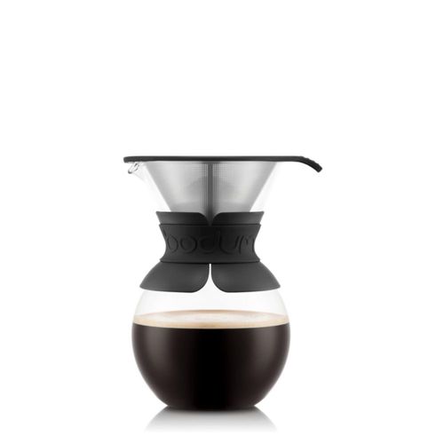 Cafetera de vertido Bodum de 940 ml, vidrio de borosilicato de alta temperatura con filtro de acero inoxidable reutilizable y as
